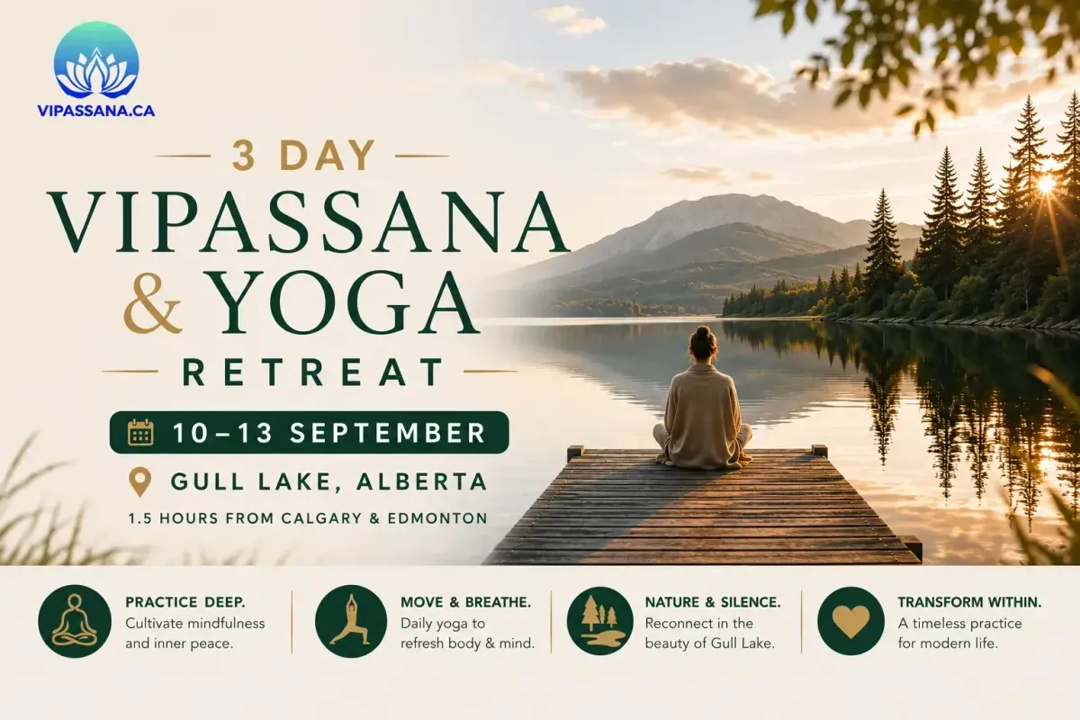 3-Day Vipassana & Yoga Retreat, September 10-13, 2026, Gull Lake, Alberta