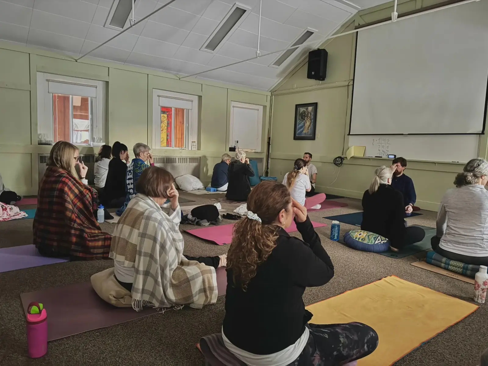 Walking meditation on the retreat centre grounds