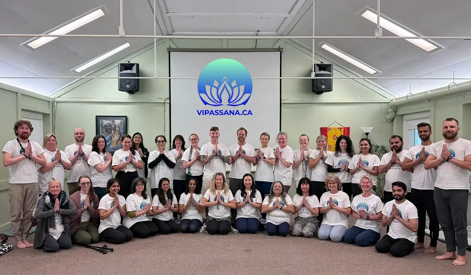 Silent vipassana meditation retreat hall in Alberta, Canada
